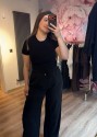 QUZU TENSEL SİYAH PANTOLON 