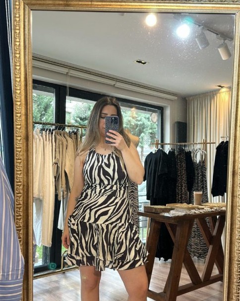 ZEBRA DESENLİ ELBİSE 