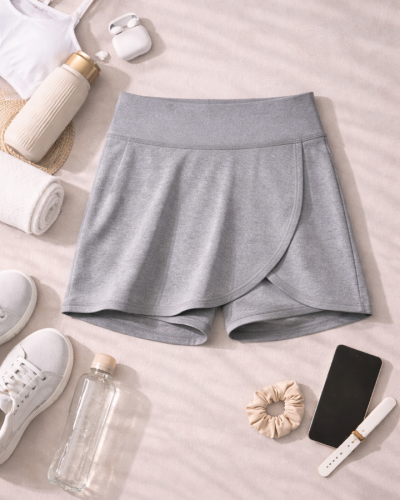 Mila Gri Spor Şort Etek