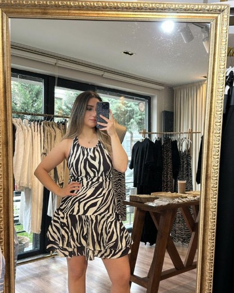 ZEBRA DESENLİ ELBİSE 