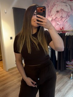 KAHVERENGİ CROP ÜST