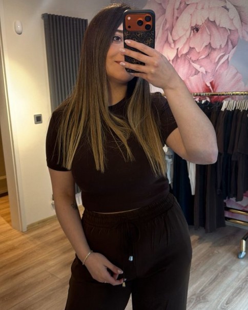 KAHVERENGİ CROP ÜST