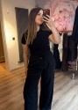 QUZU TENSEL SİYAH PANTOLON 