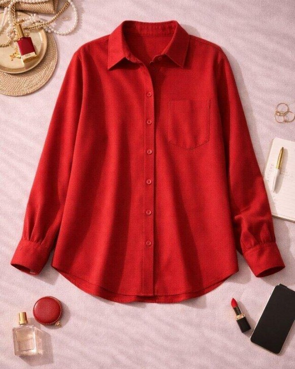 Rosalie Kırmızı Basic Gömlek Rosalie Kırmızı Basic Gömlek