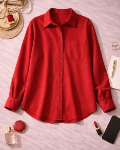 Rosalie Kırmızı Basic Gömlek