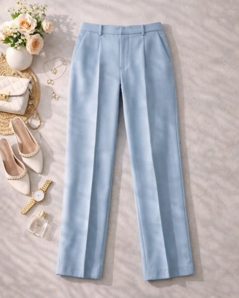 Lina Mavi Kumaş Pantolon